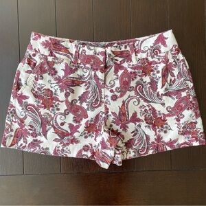 Loft Paisley Print Women’s Shorts in Pink and White